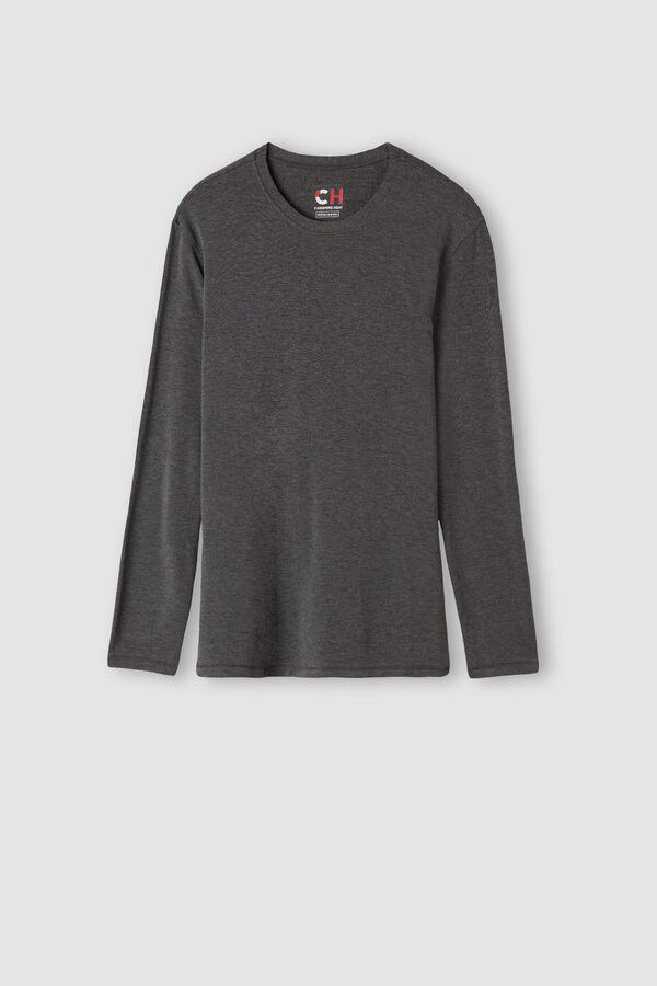 Camiseta de manga comprida em modal e cashmere