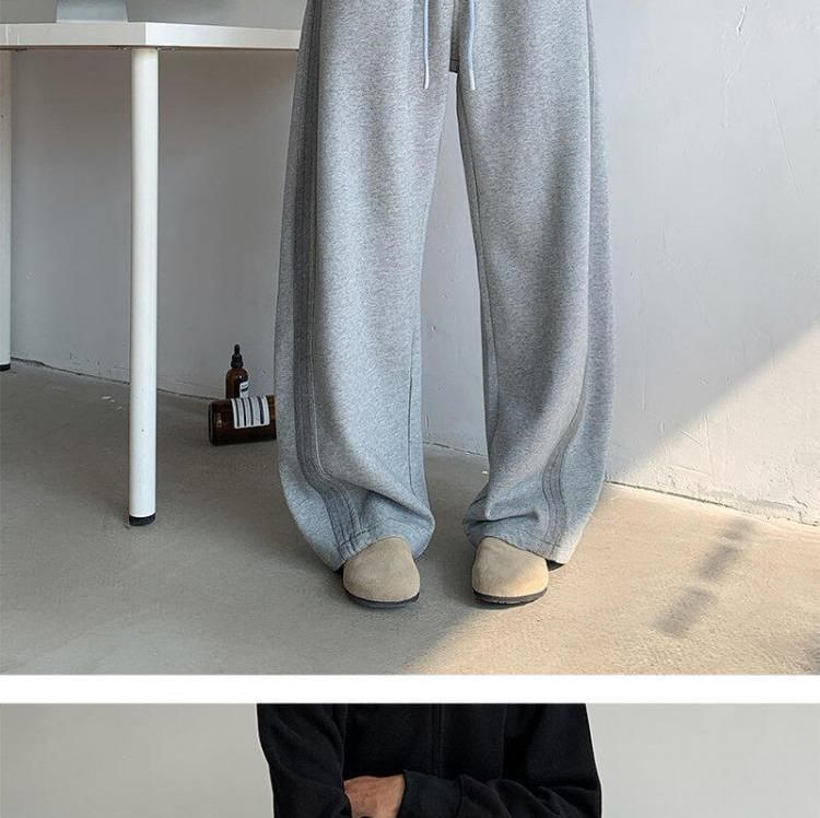 Kimeya - Effen broek met wijde pijpen en trekkoord in de taille