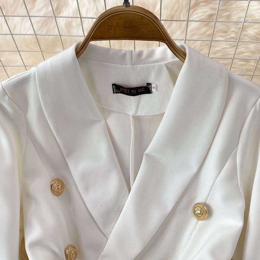 Yearnin - Jumpsuit met lange mouwen en dubbele rij knopen