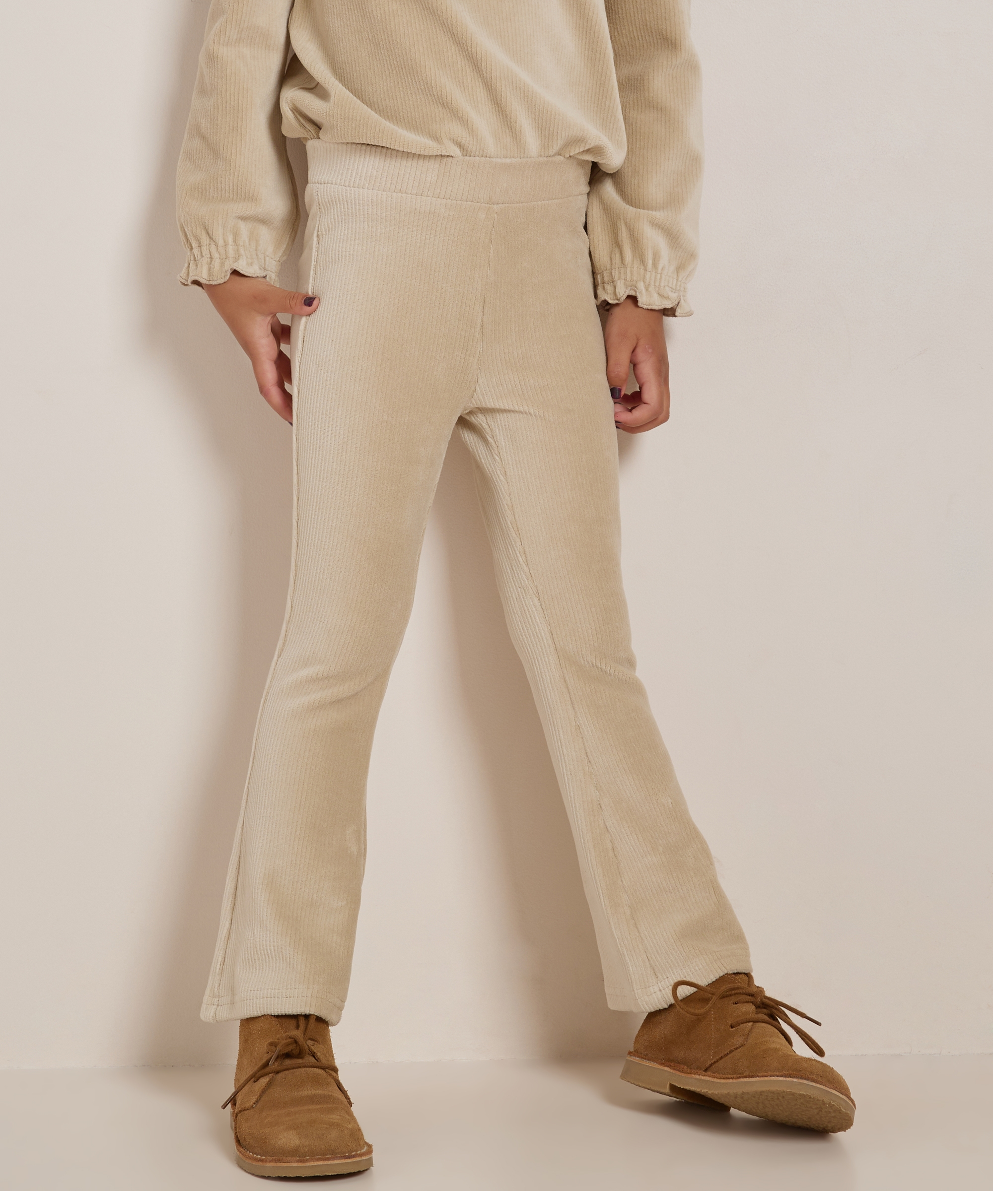 flared fit broek rib velvet