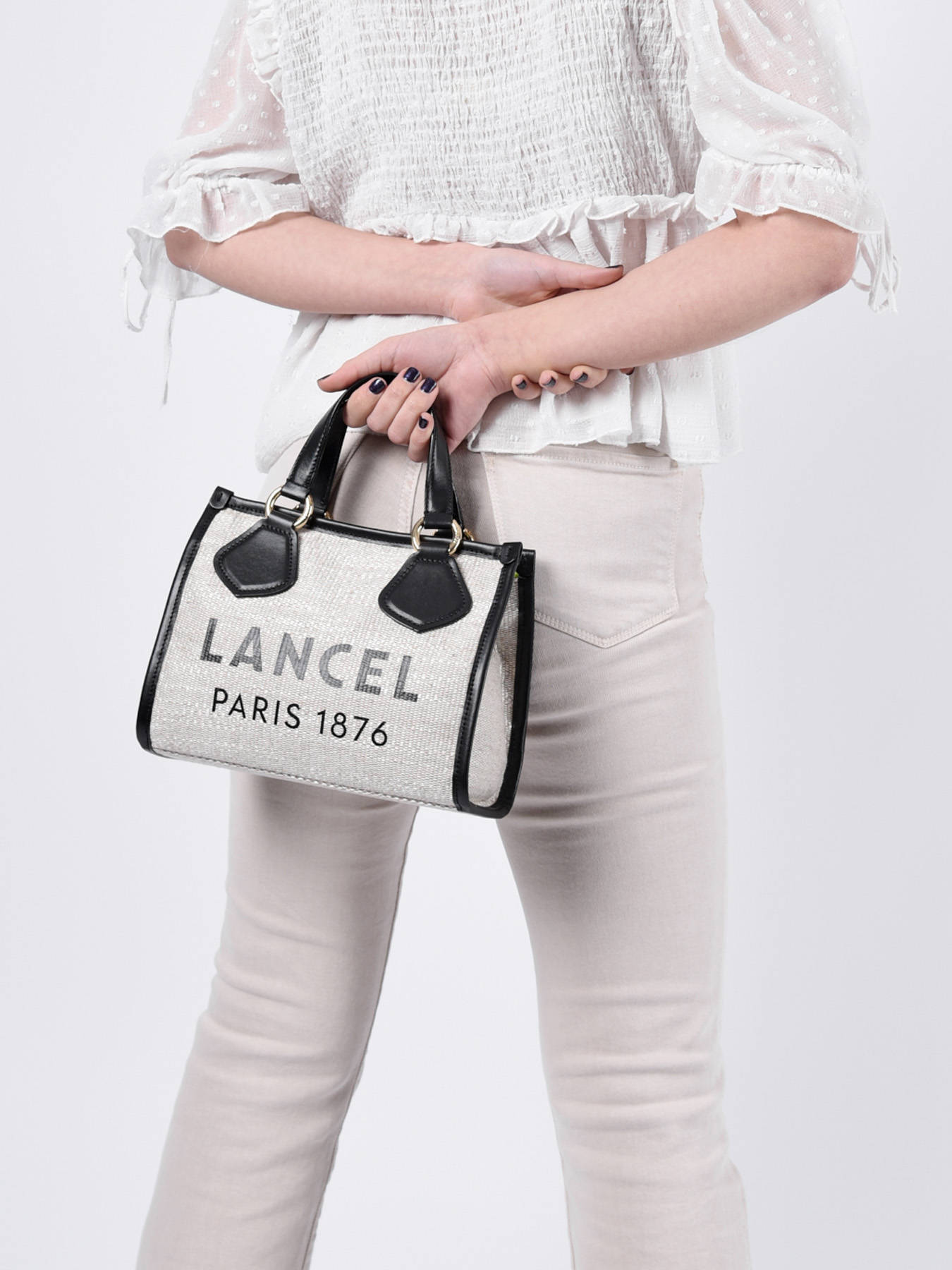 Sac  main Cabas D't avec bandoulire LANCEL