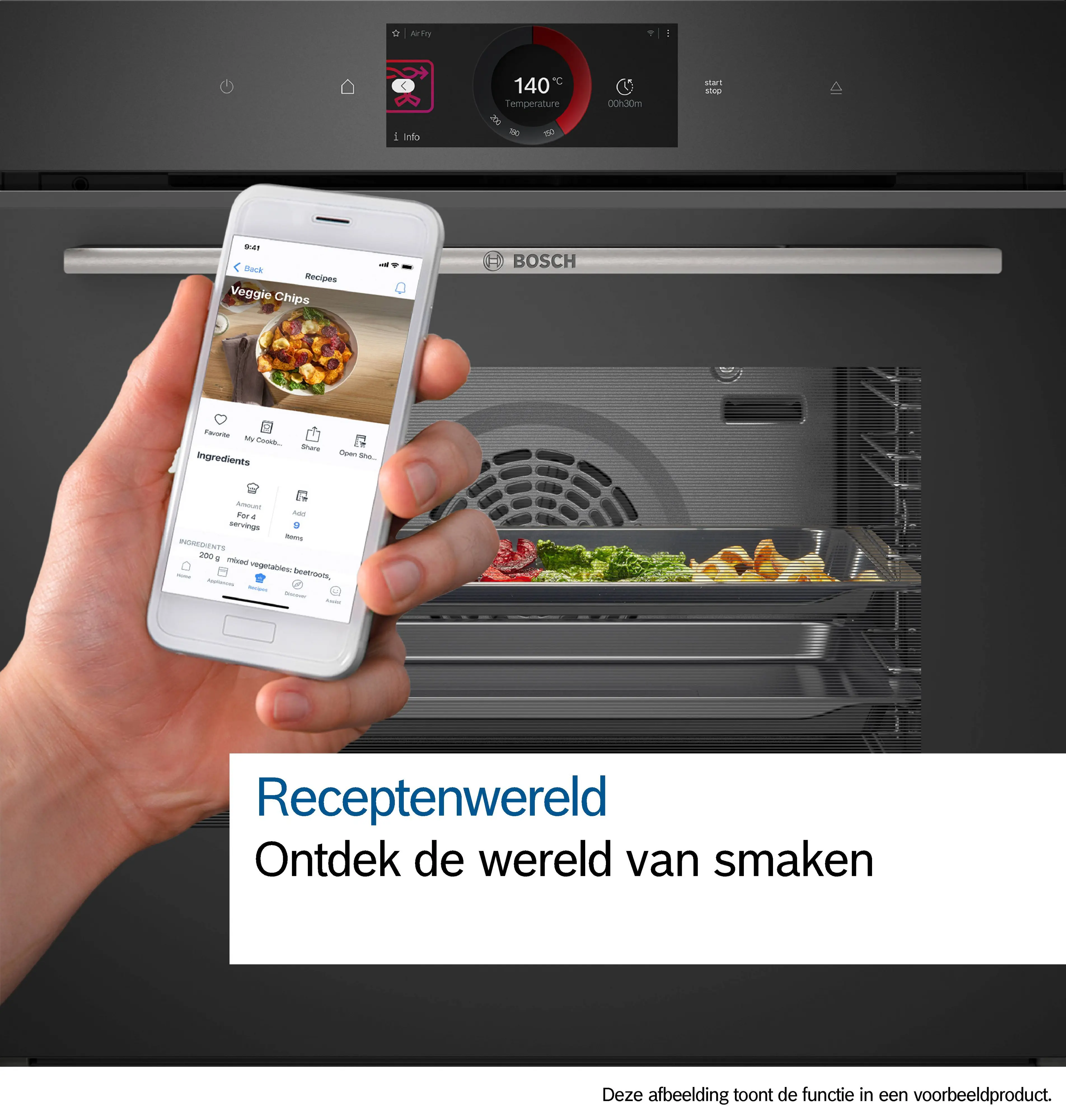 Serie 8 Bakoven met magnetron 60 x 60 cm Zwart