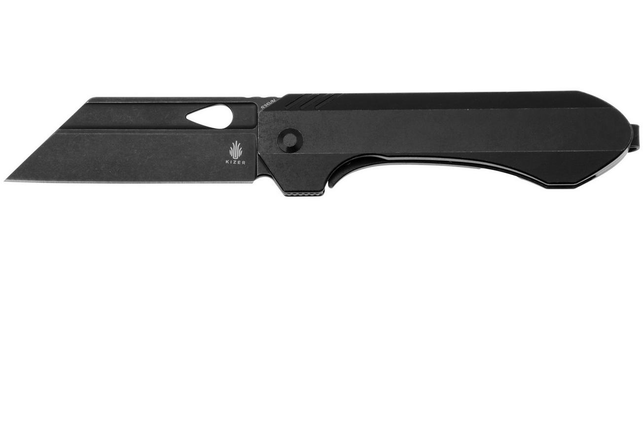 Kizer Huldra KI3665A1 Blackwashed S35VN, Black Titanium, zakmes, Mason Hayes design