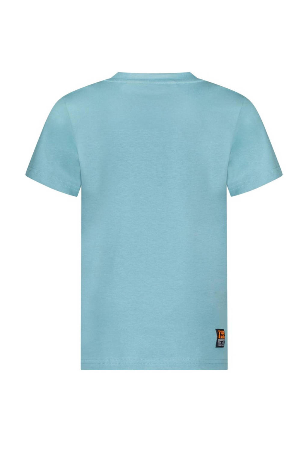TYGO & vito T-shirt Jaimy met printopdruk aqua blauw
