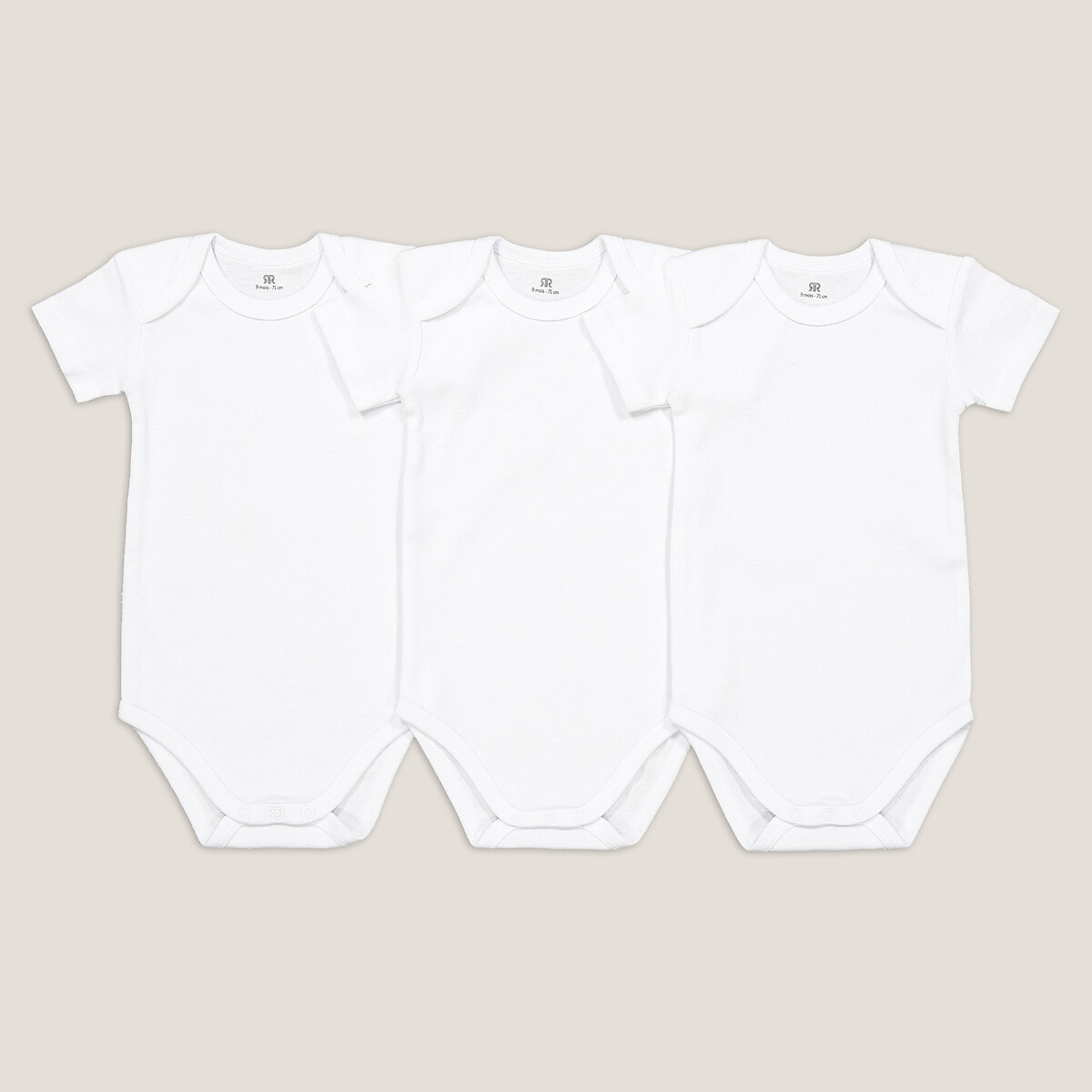 COLEÇÃO LA REDOUTE<br>Conjunto de 3 bodies em algodão orgânico