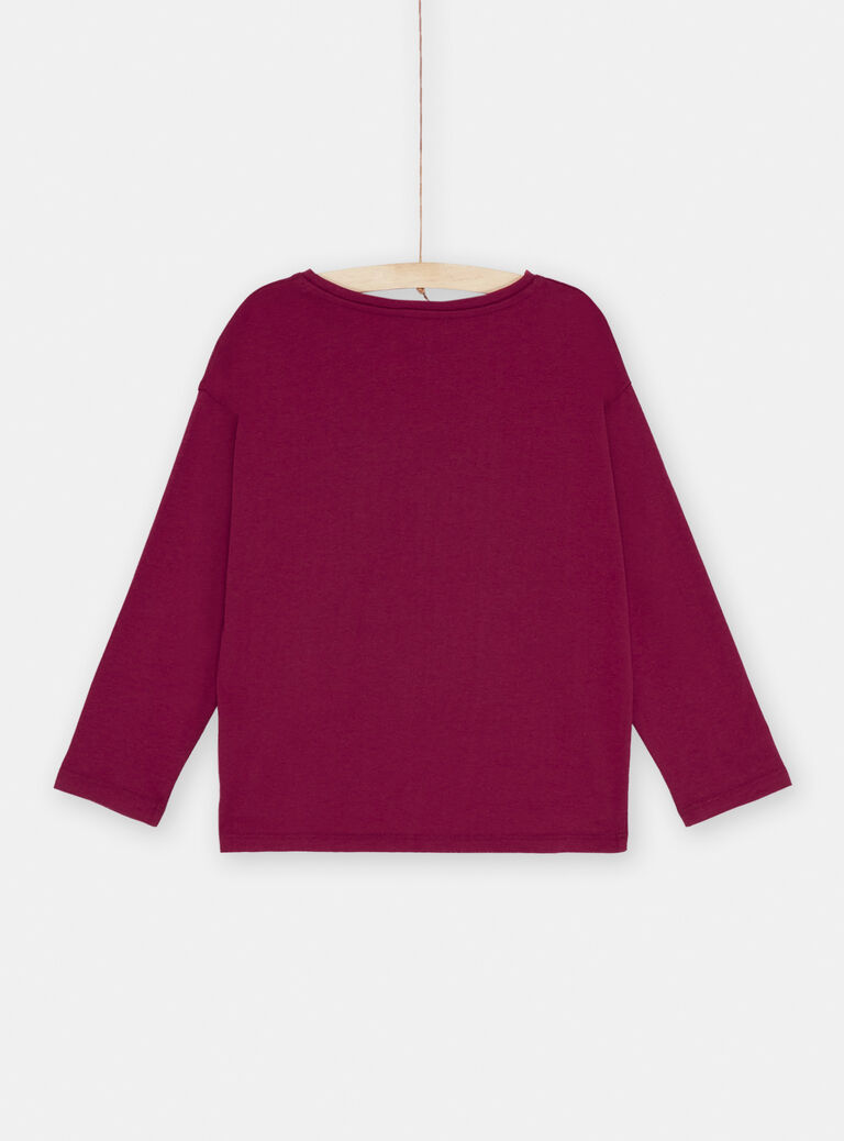 T-shirt prune à animation panthère
