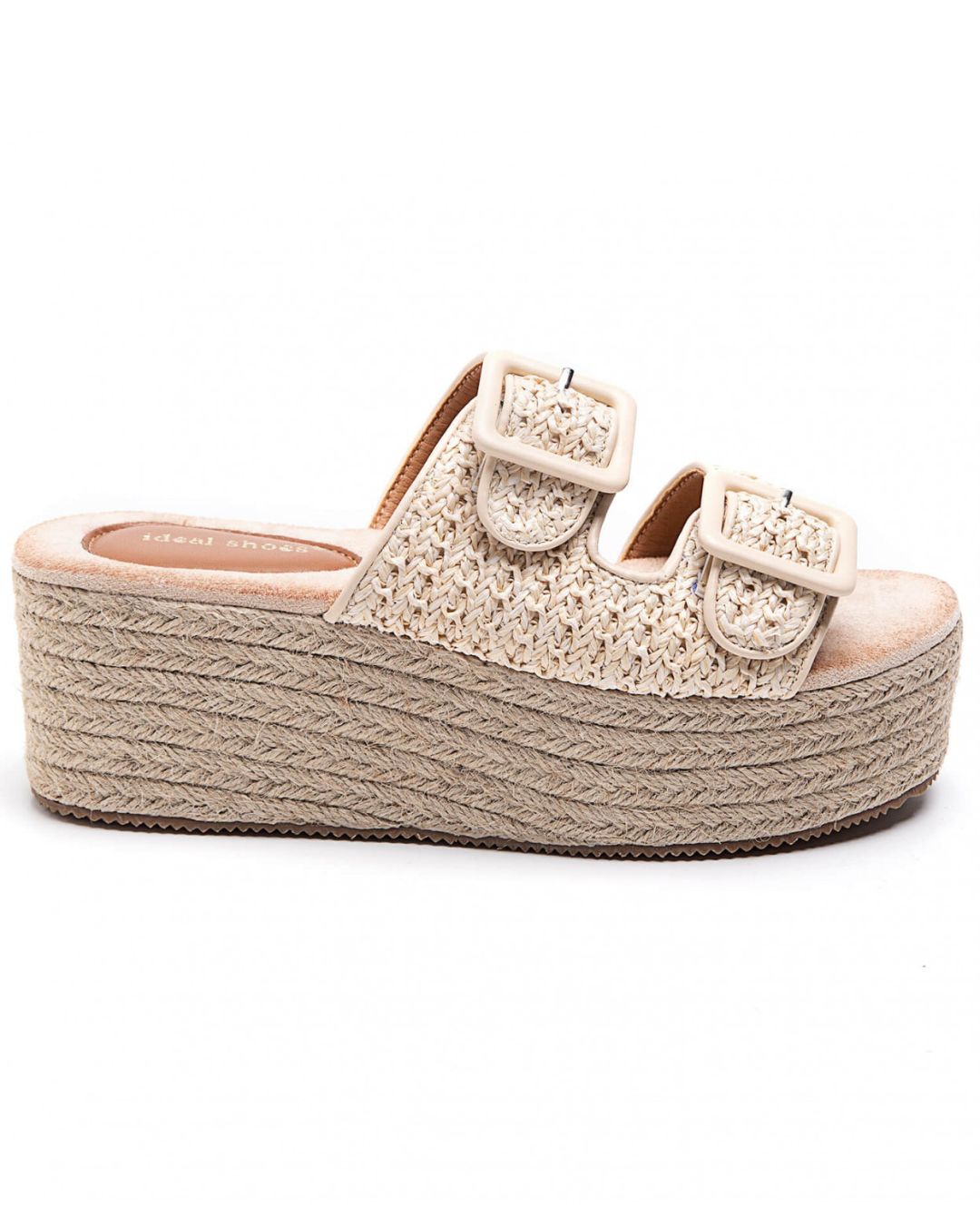 Sandale femme mule plateforme beige - Myriam