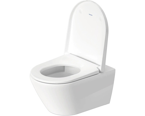DURAVIT wandclosetset D-Neo, diepe spoeling, open rand, glanzend wit met toiletzitting 45770900A1