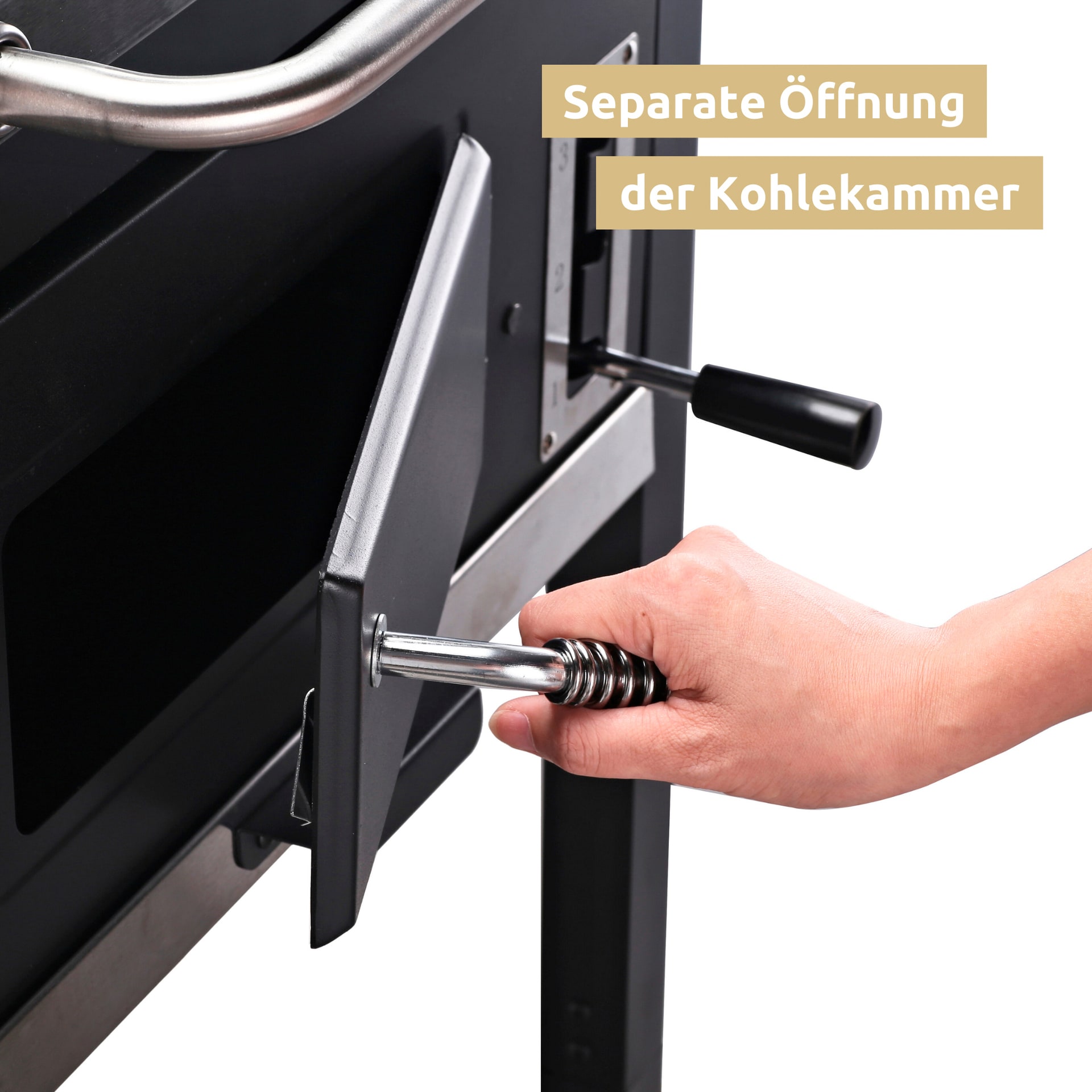 deluxe4home Holzkohlegrill GRILLWAGEN XXL 105 x 50 cm schwarz