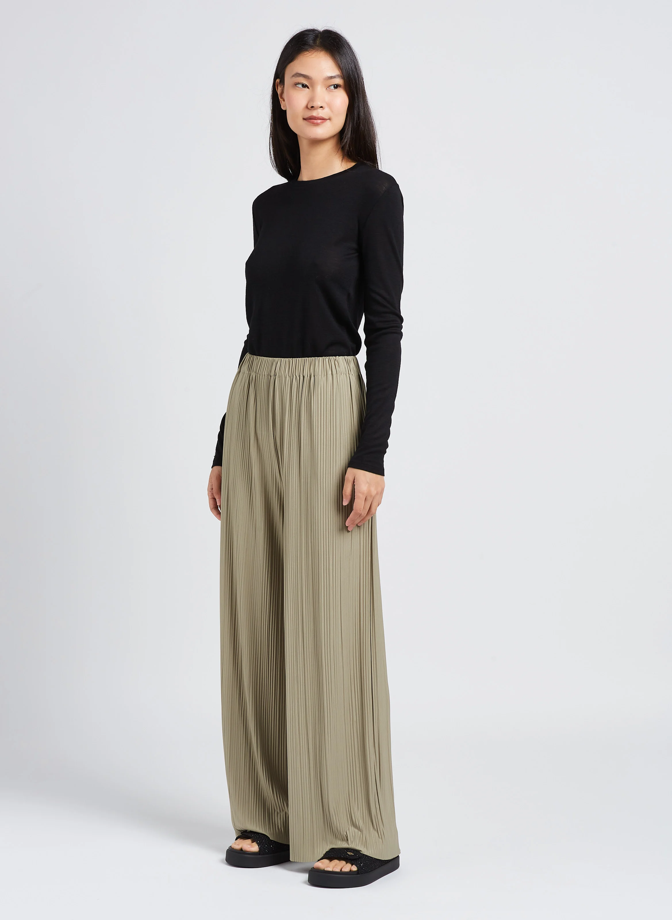 UMA - Pantalon large plissé | Vert
