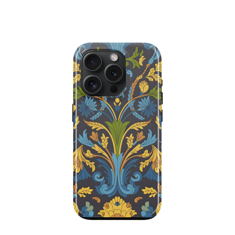 iPhone 15 Pro Hybrid (Kunststoff / Gummi) Hülle Majolika Harmonie - Gelb