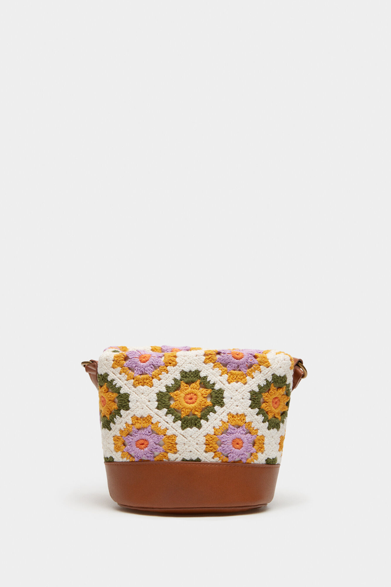 Bolso Bombonera Crochê - bege médio