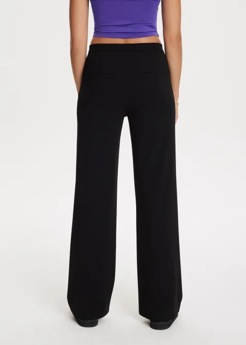 Broek met wijde pijpen zwart (ZWART)