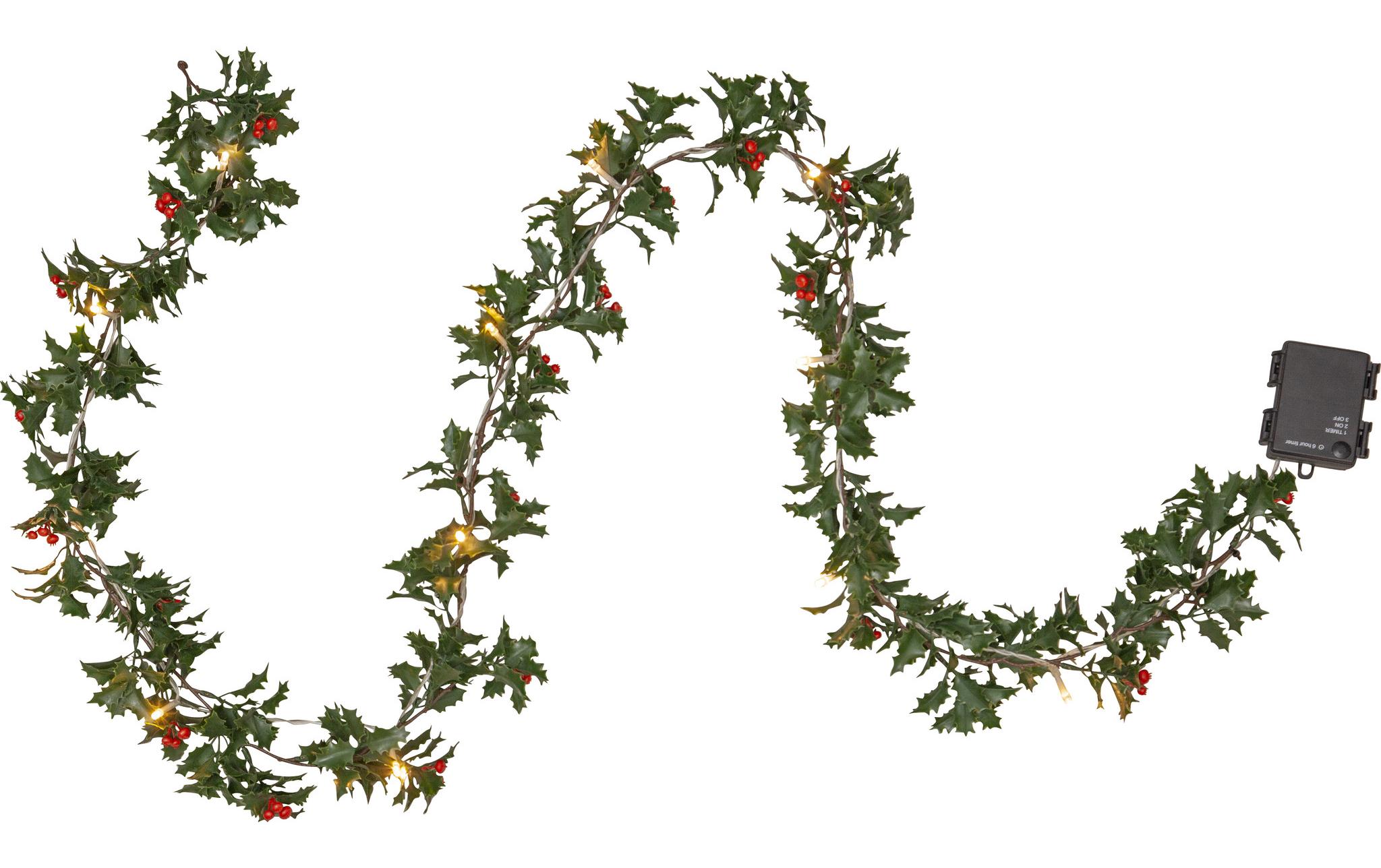 Girlande Holly, 180 cmLED Weihnachtsdekoration