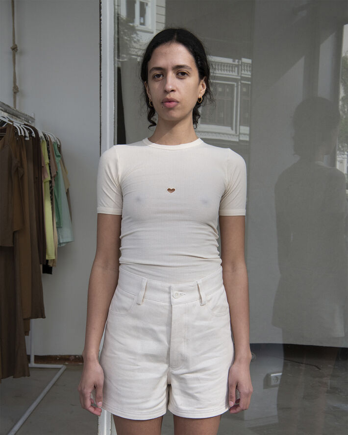 BASERANGE HEART SHORT SLEEVE Undyed