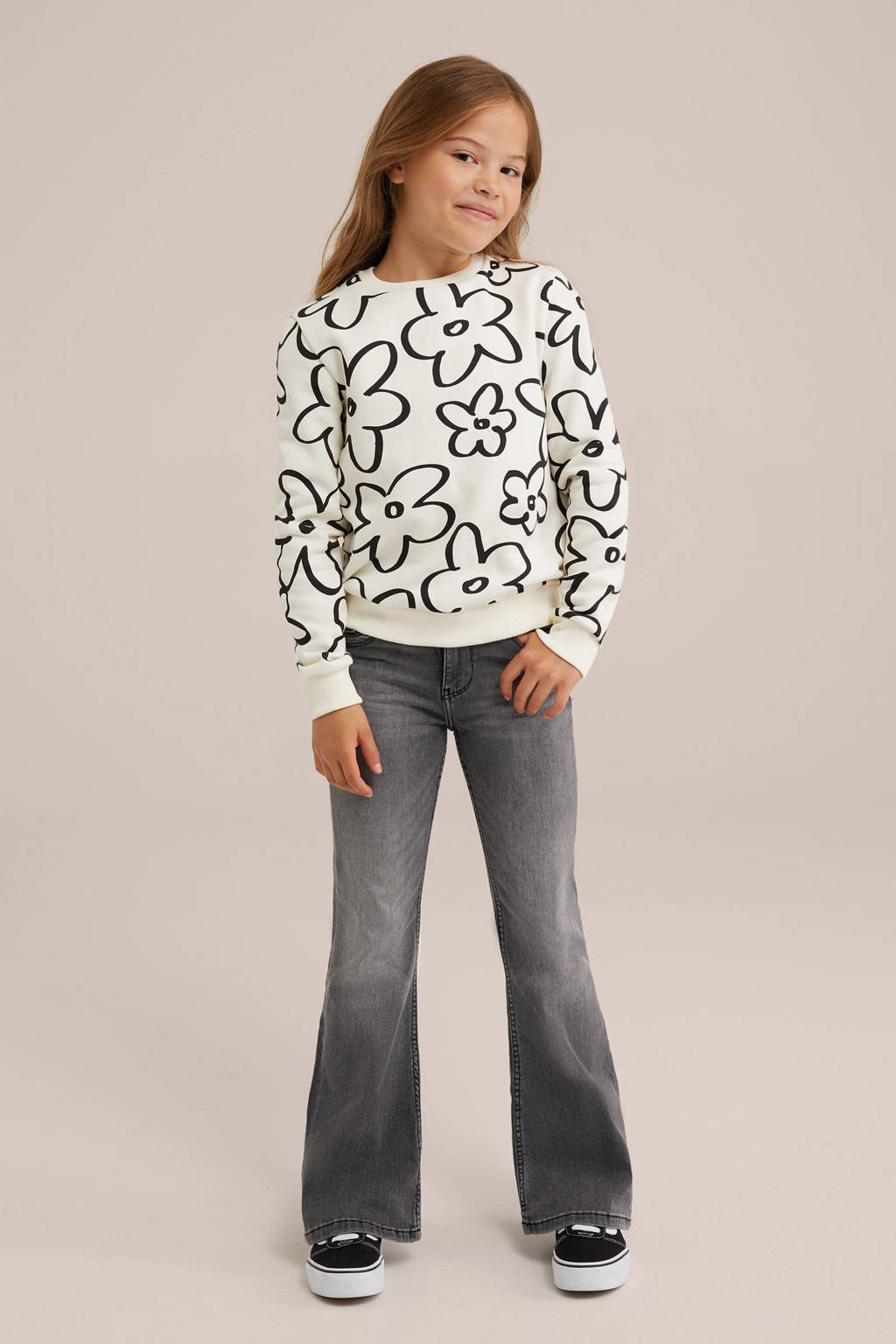 WE Fashion flared jeans dark grey