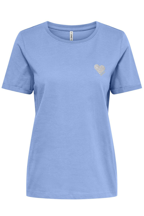 Only blauwe dames t-shirt