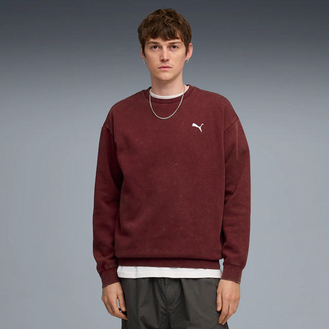 PUMA Langarmshirt »ESS ELEVATED RELAXED WASH CREW FL«