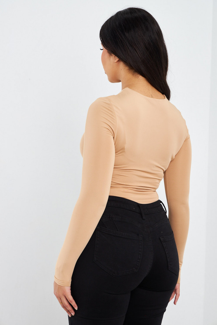Body moulant beige ajouré