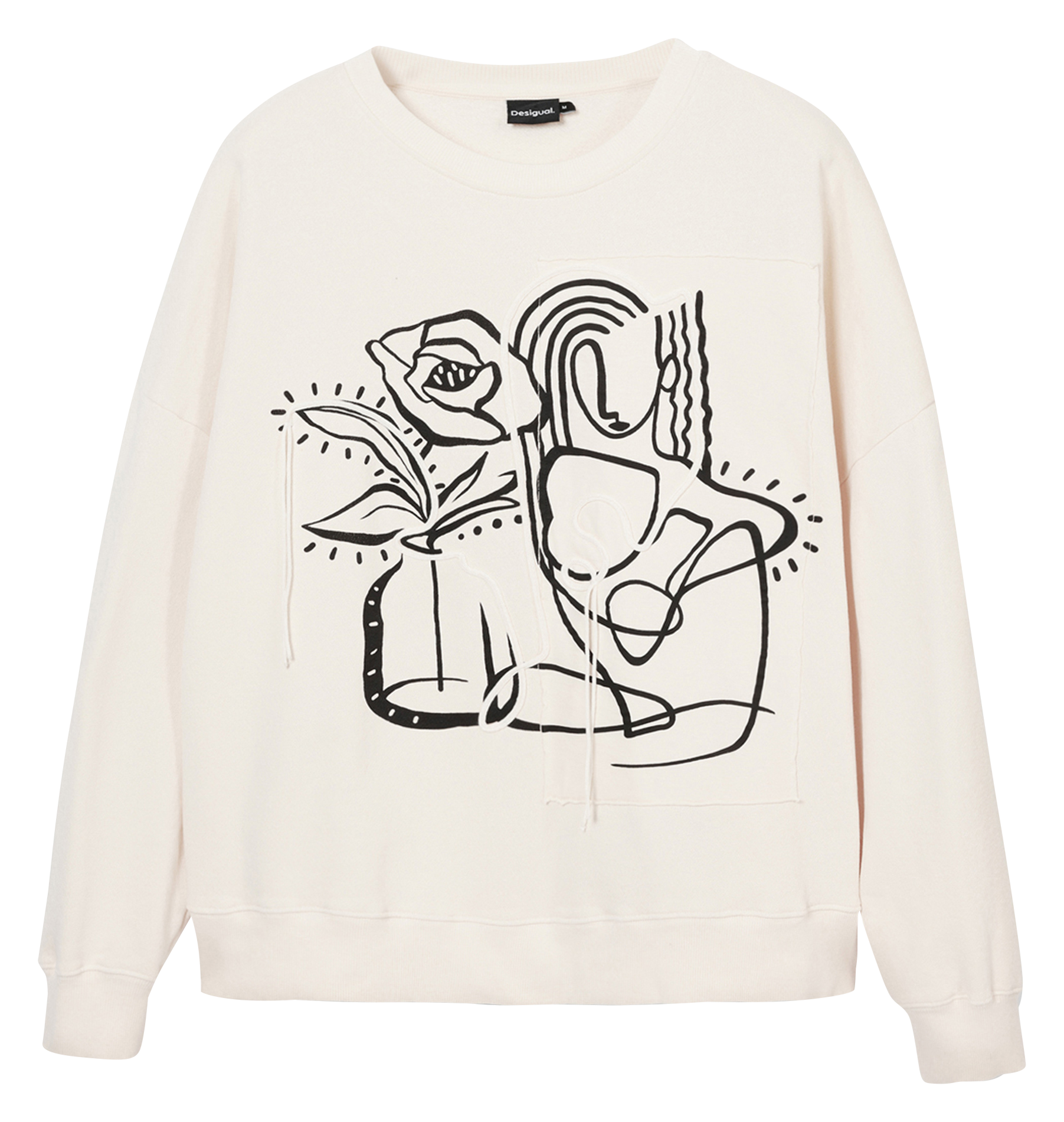Sweat col rond en coton | Blanc