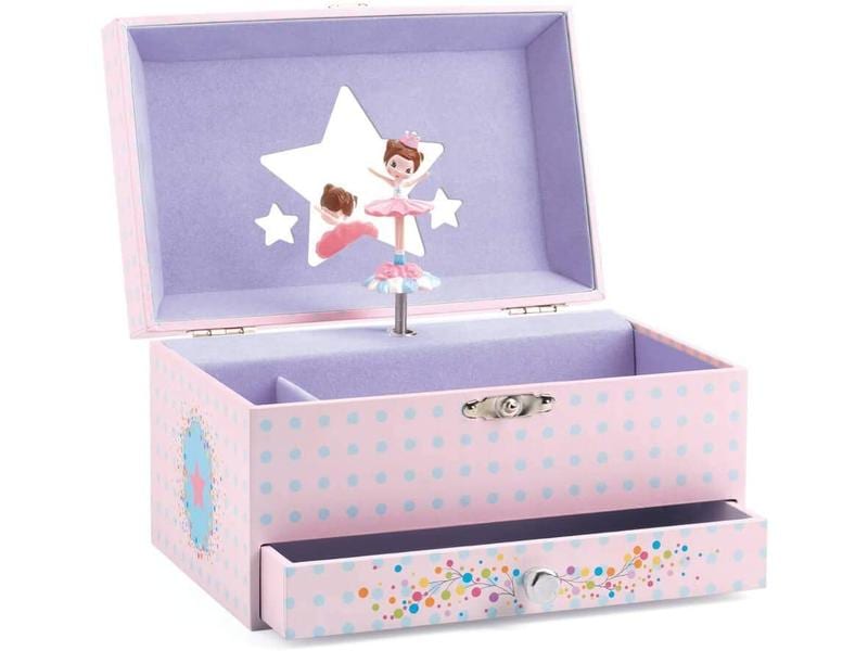 DJECO Musikspieldose Ballerina Illustrierte Samtschatulle