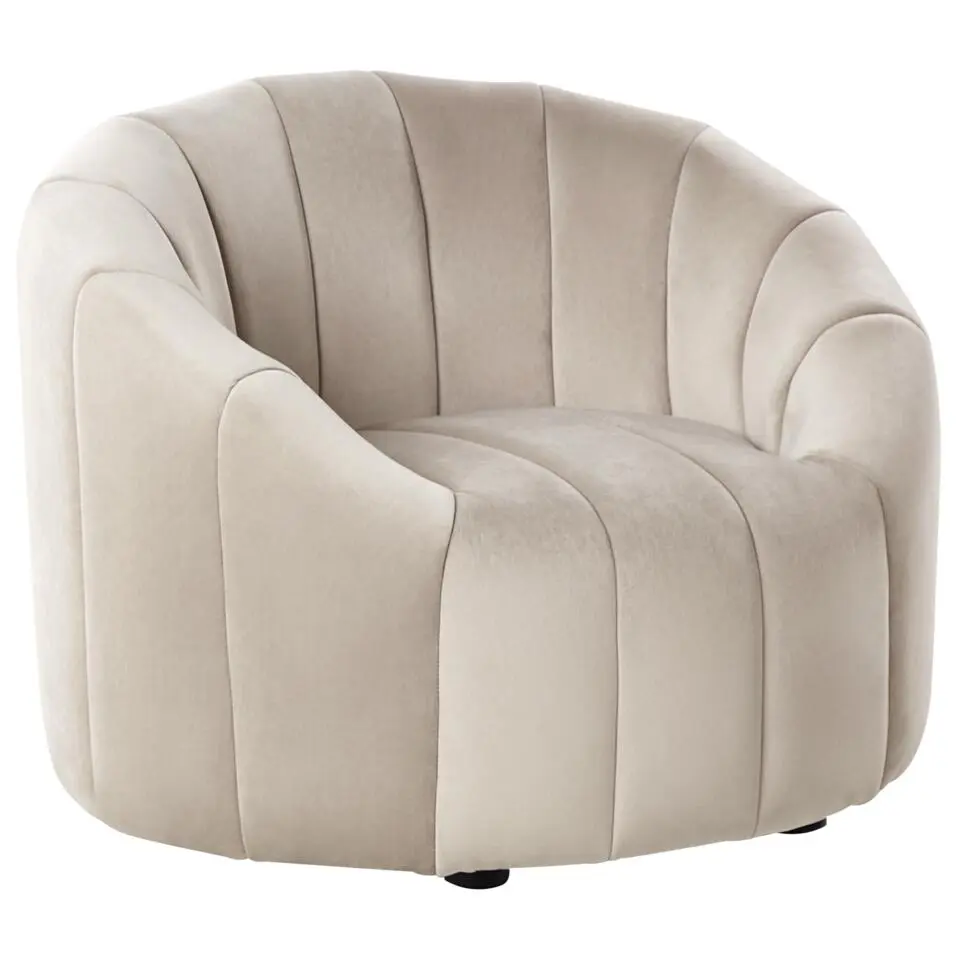 MALUNG - Fauteuil - Beige - Fluweel