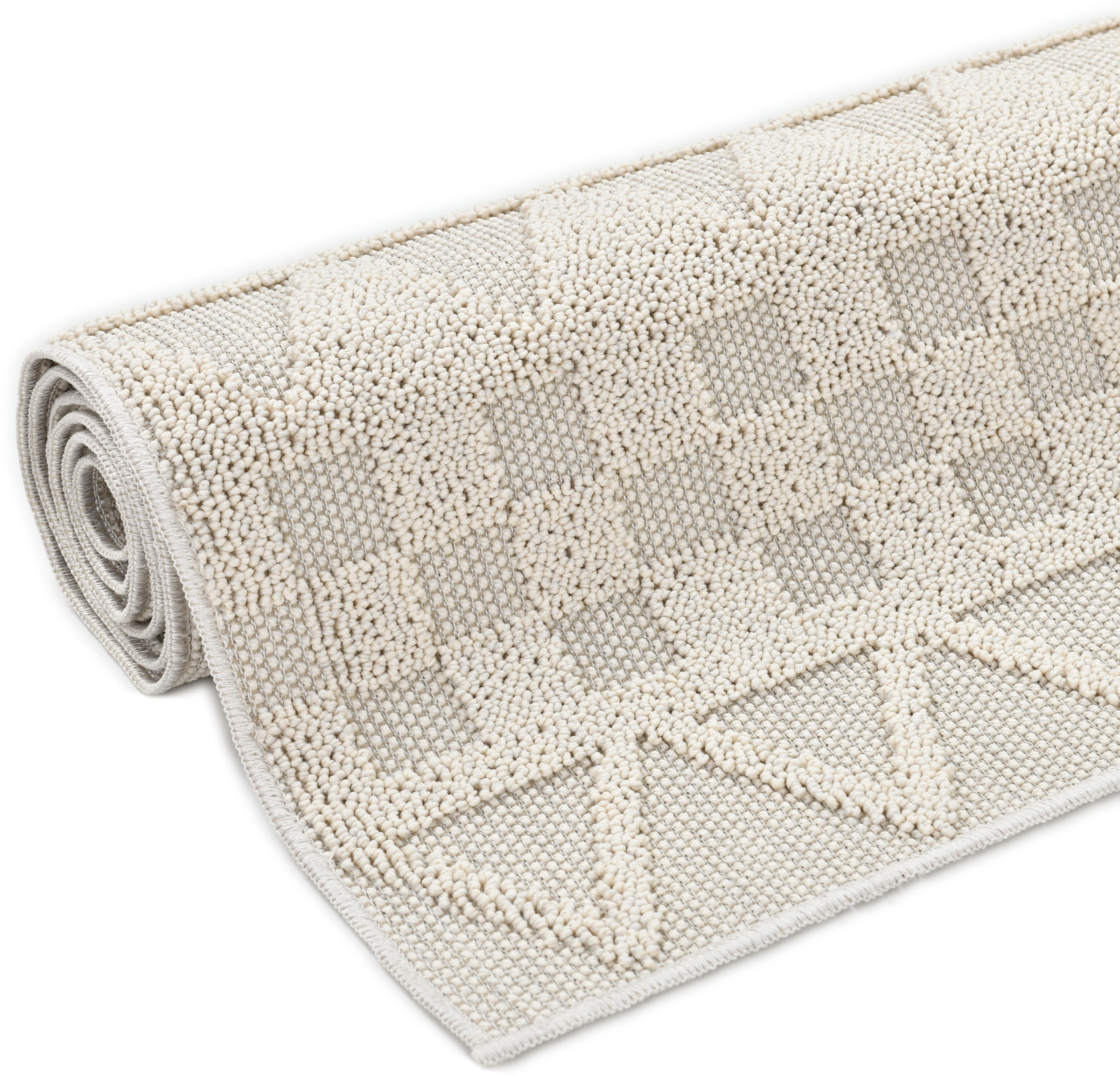 my home Teppich »Juliane Outdoor auch für Küche oder Esszimmer« rechteckig 12 mm Höhe Hoch-Tief-Struktur, Boho, Outdoor geeignet, Balkon, Terrasse, Camping