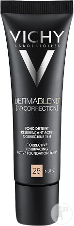 Vichy Dermablend [3D Correction] Fond De Teint Correcteur 16h Peaux Grasses Acnéiques 25 Nude 30ml