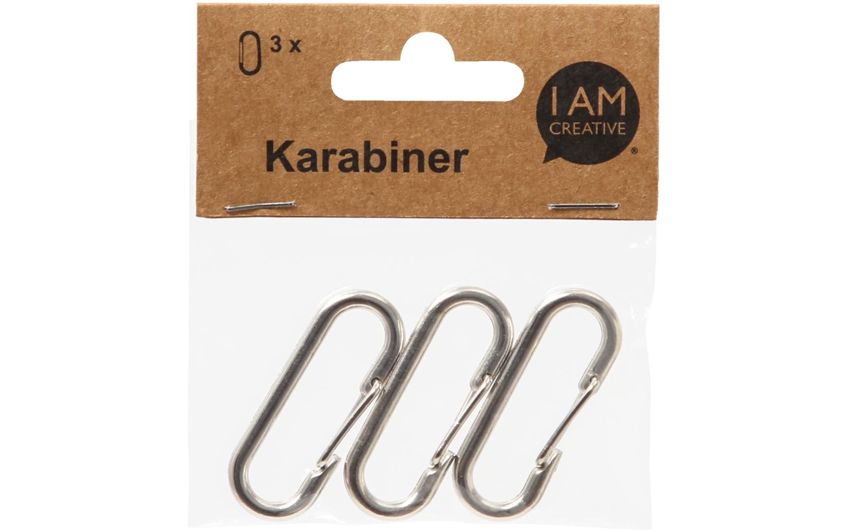 Anhänger Karabiner 47 x 15 mm, 3 StückKarabinerhaken zum gestalten von Dekorationen