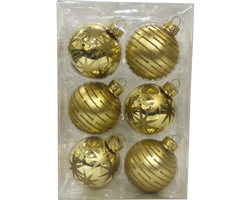 Kerstboomballen Lafiora Ø 6 cm goud 6 st.