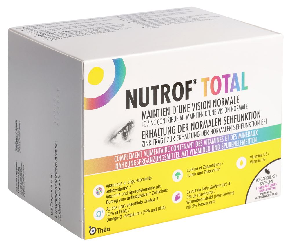 Nutrof Total Vit Spurenelement Omega 3 Kaps Vitamin D3 Blist 90 Stk