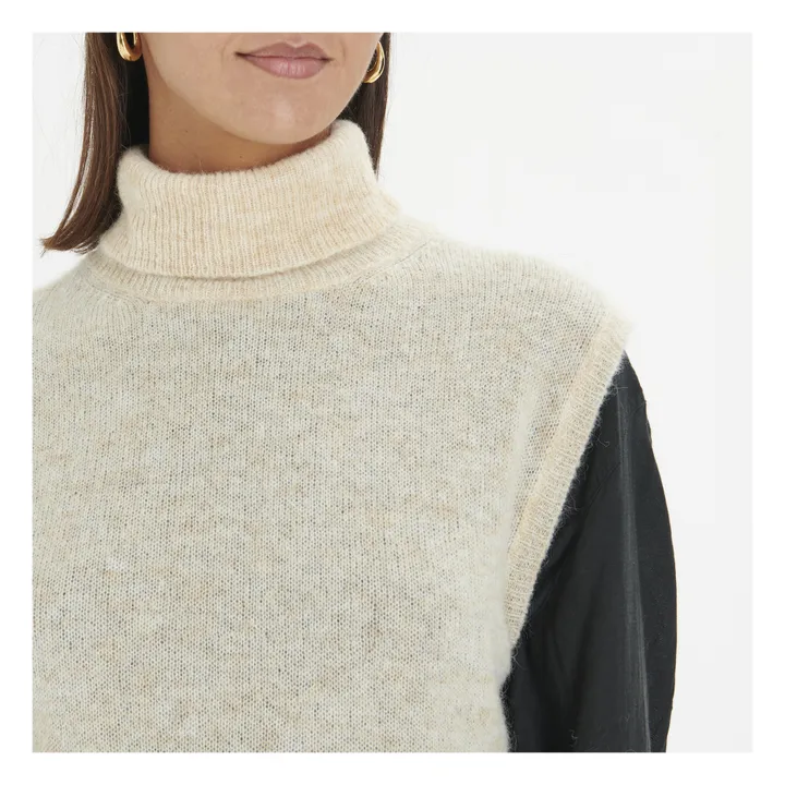 Pomandère Pull Sans Manches Laine Vierge et Mohair | Ecru