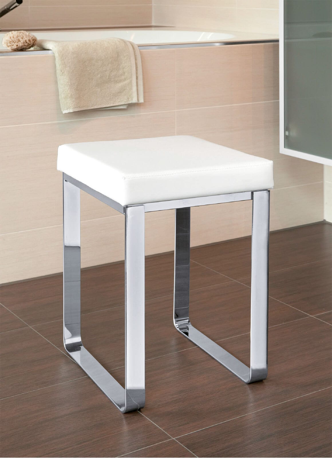 Hocker LOLITA Weiß/Chrom