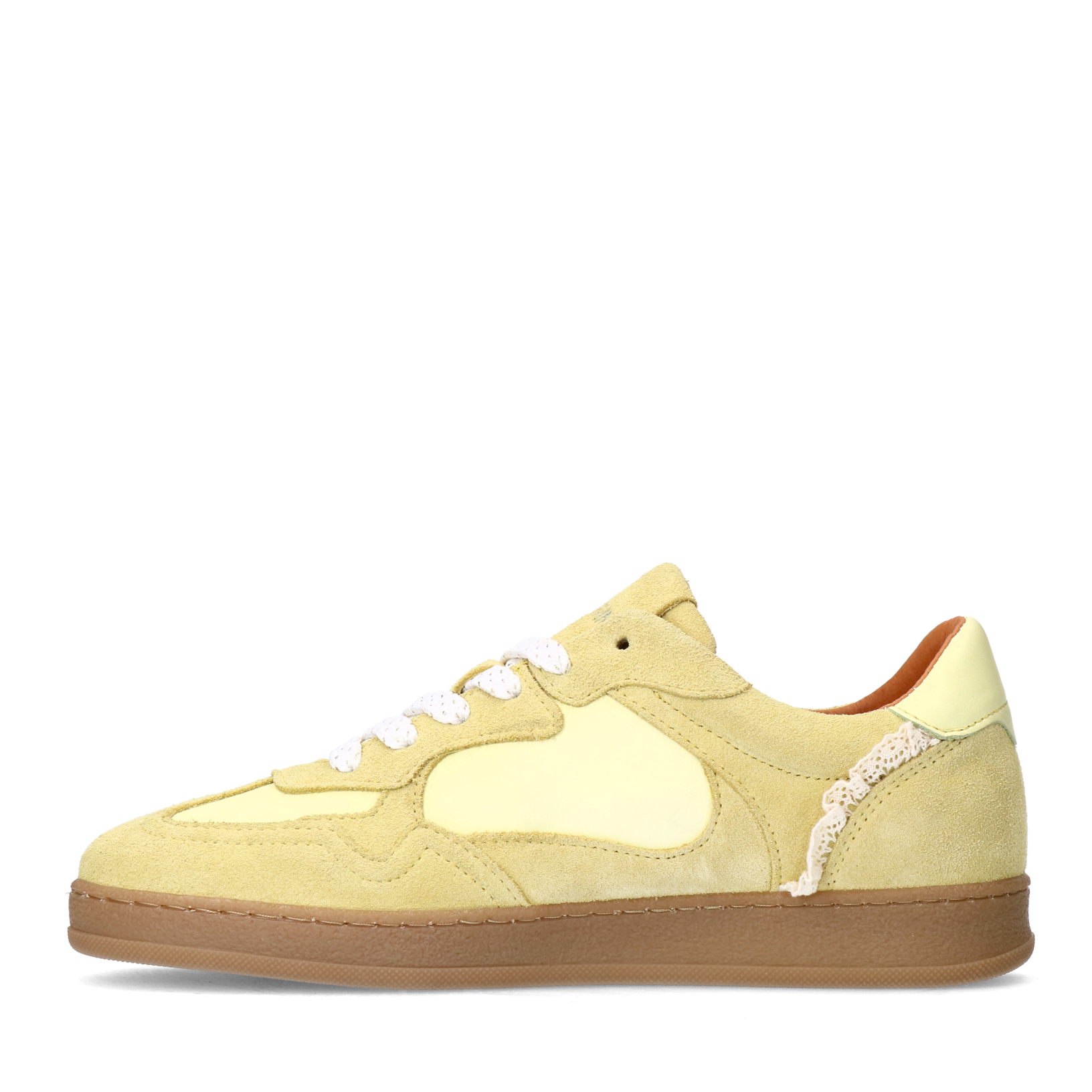 Gele sneakers met kant