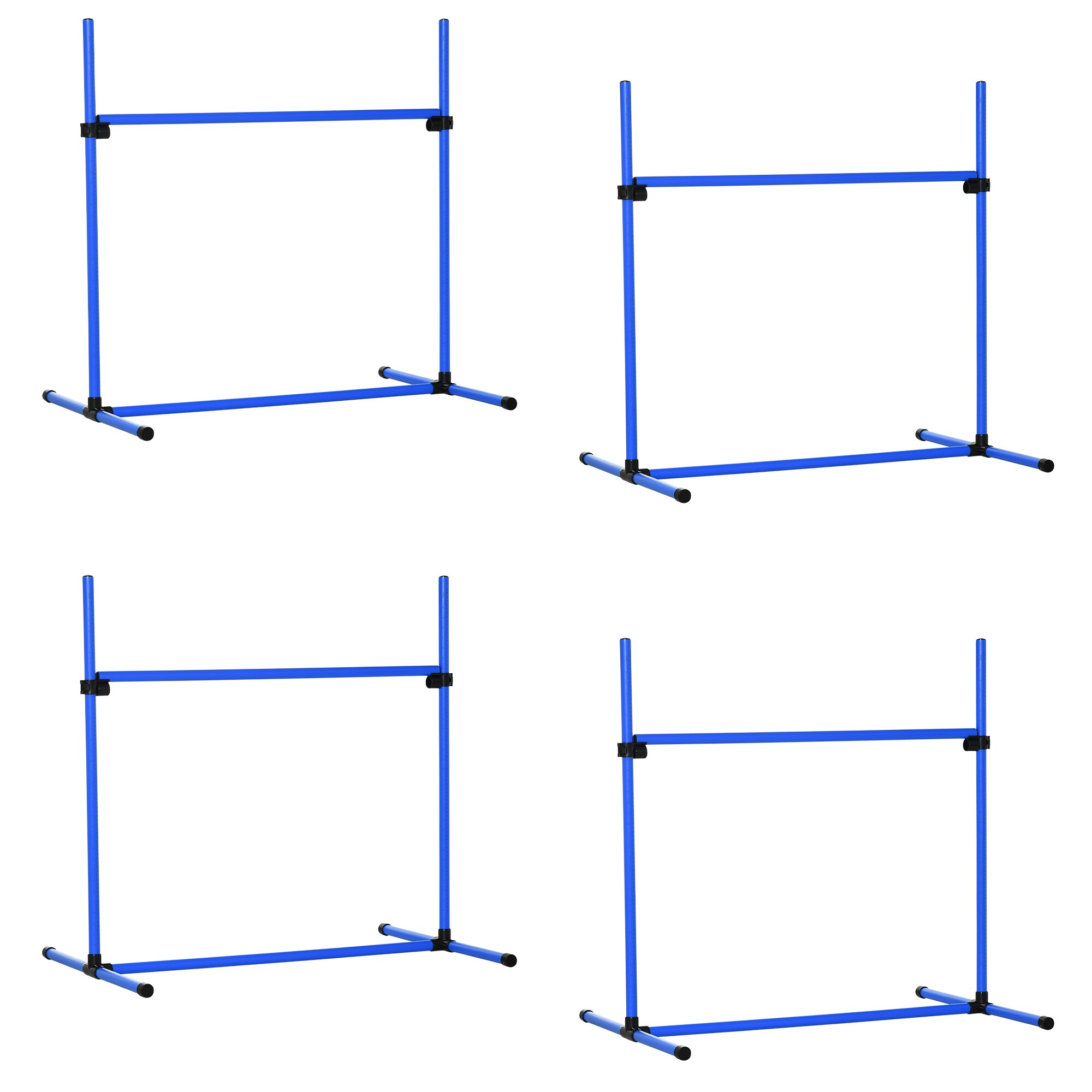 PawHut Agility Hürdenset als 4er Set blau 95 x 65 x 95 cm (LxBxH)