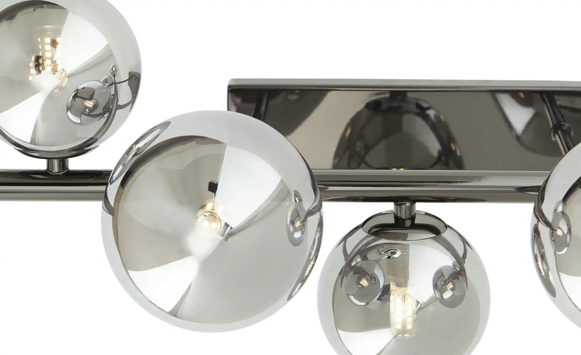 Meisterleuchten Deckenleuchte, 5-flg. schwarzchrom/Rauchglas