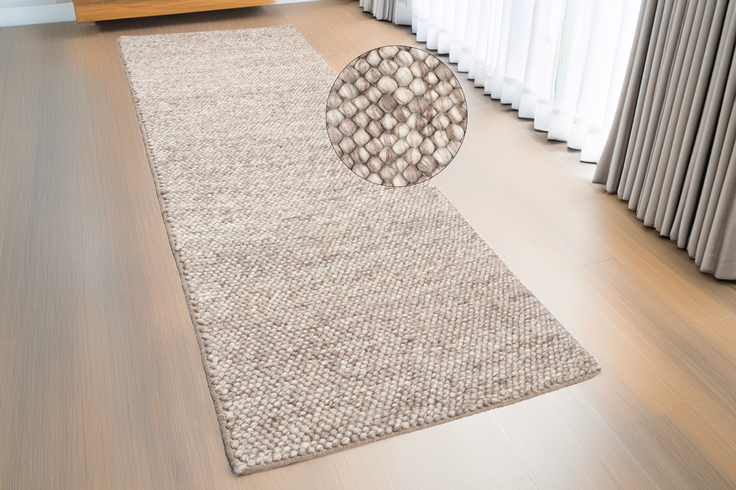 LeGer Home by Lena Gercke Läufer »Ainhoa, Wolle« rechteckig 14 mm Höhe handgewebt, Handweb Teppiche, Wohnzimmer, Schlafzimmer, Esszimmer