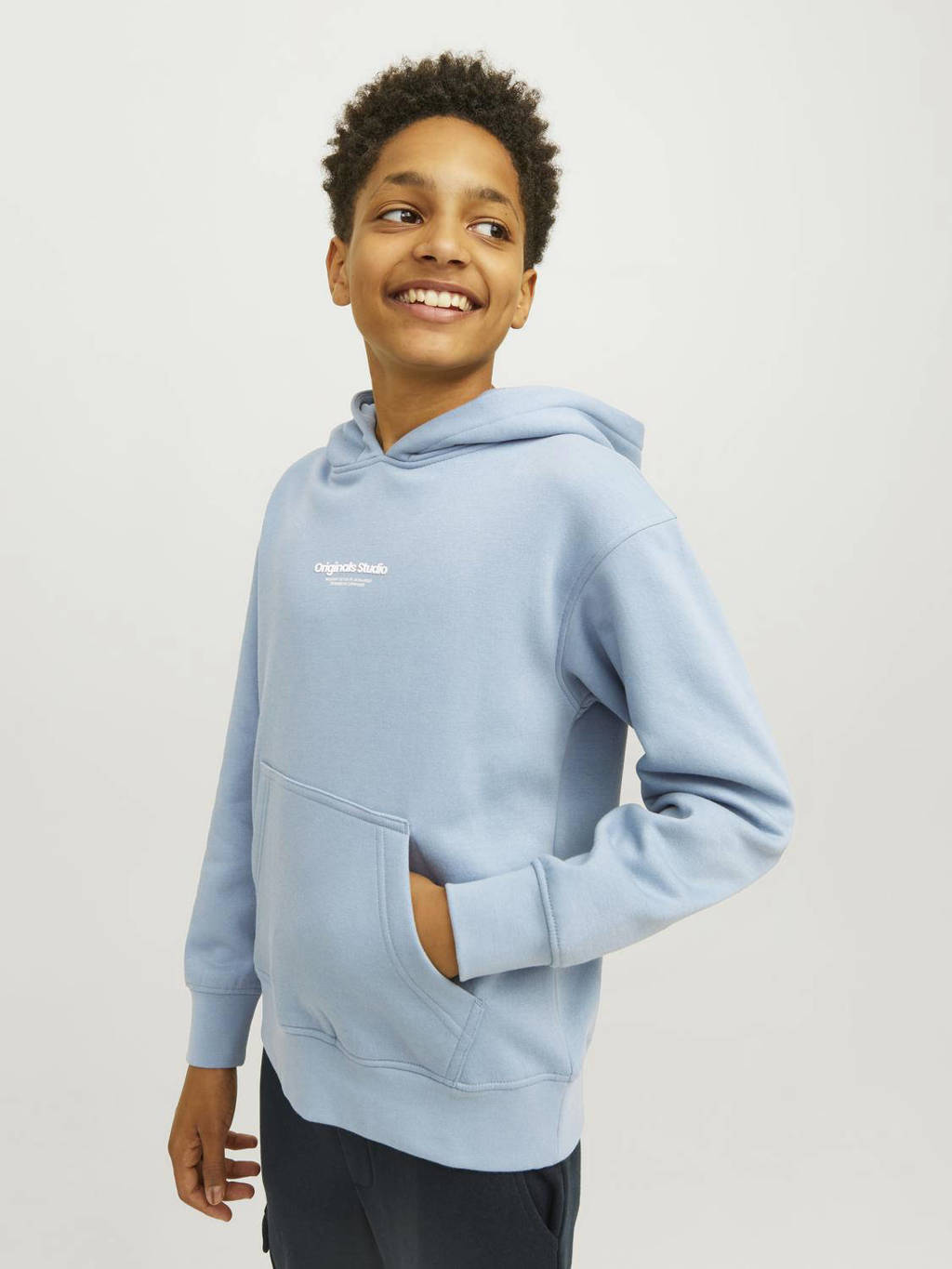 JACK & JONES hoodie JORVESTERBRO met tekst lichtblauw