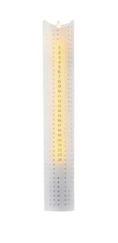 Sirius Sara Kalenderlys - Sølv Prikker - H 29 cm