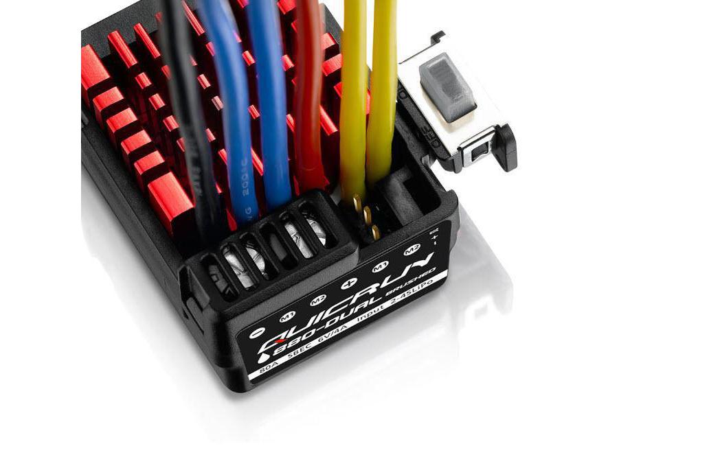 Brushed Regler QuicRun WP 880 Dual 80A, 2-4SESC für Fahrzeuge im Massstab 1:10 und 1:8 mit Bürstenmotor