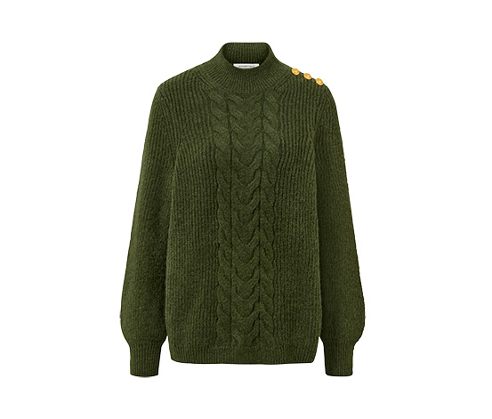 Grobstrickpullover mit Knöpfen