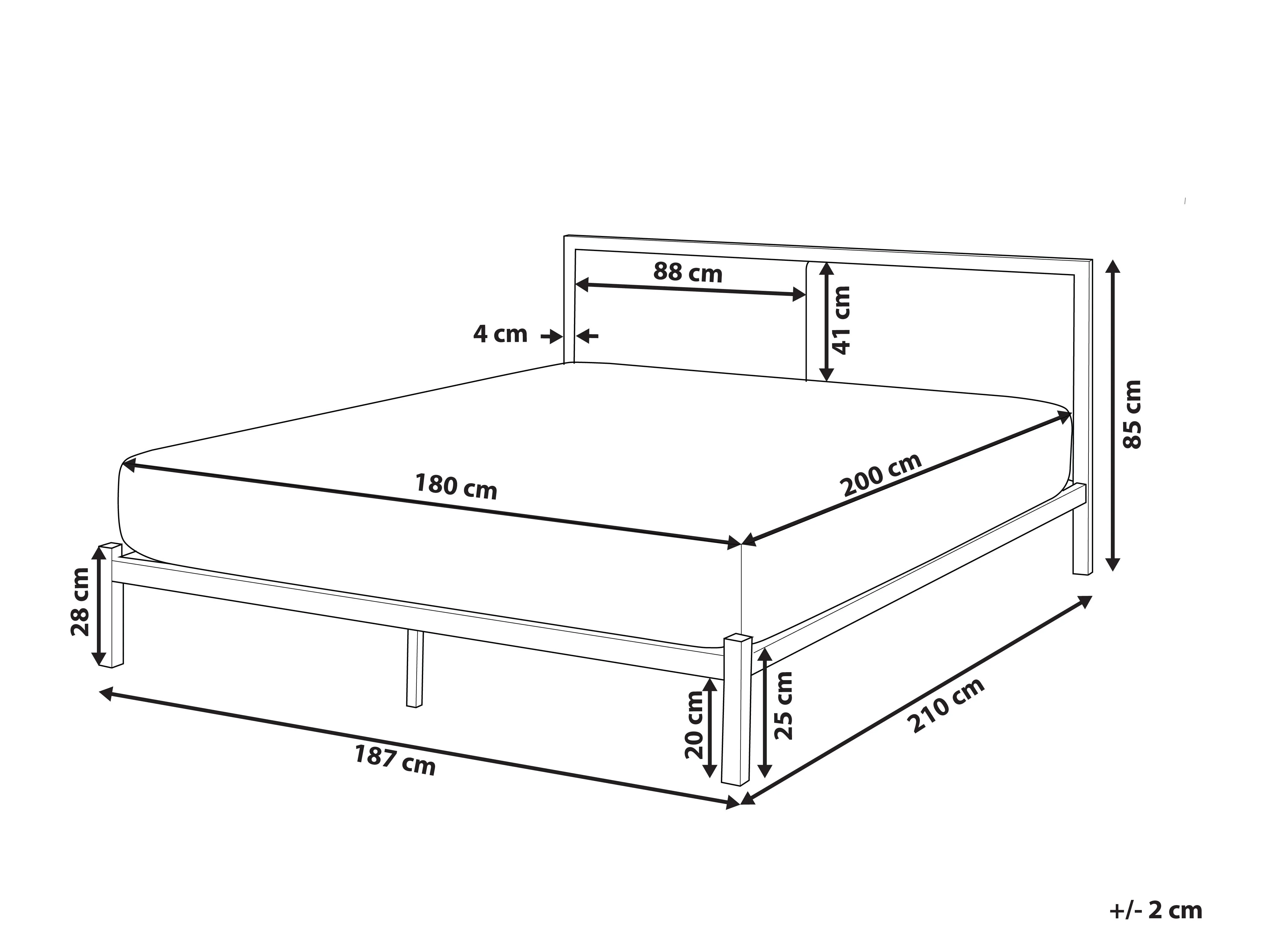 Bed Metaal CLAMART 180 x 200 cm Lichtbeige