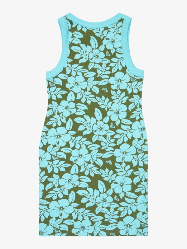 Iconic Days Printed Robe sans manches en maille côtelée Vert Fille 4-16