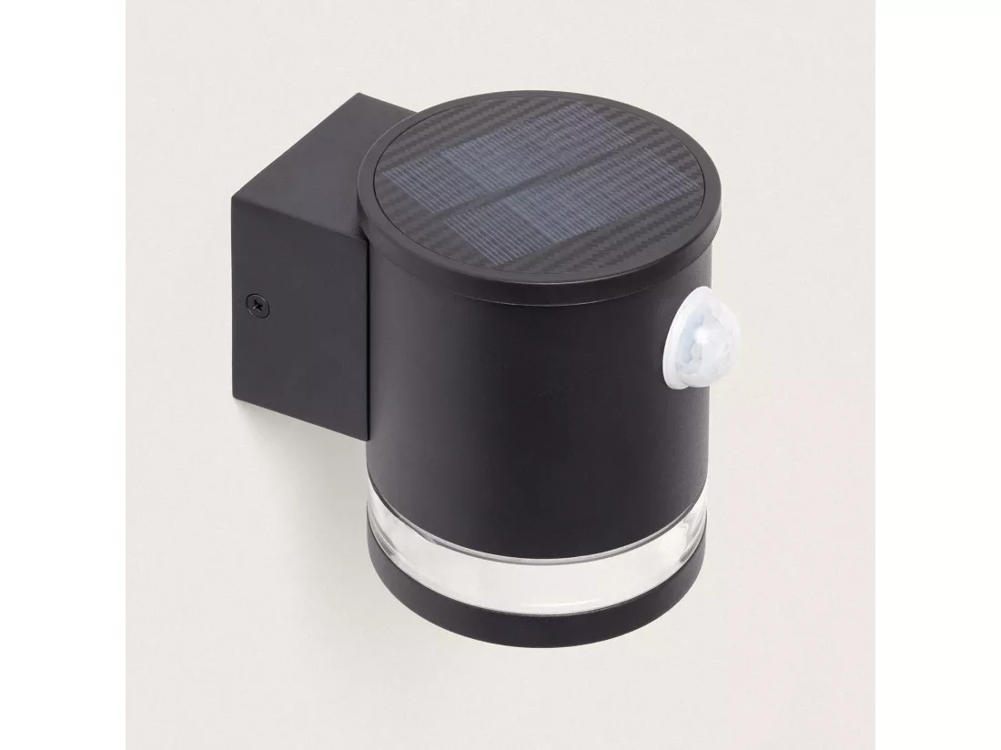 Applique Murale Extérieure Solaire LED Aluminium avec Détecteur de Mouvement Draco Noir