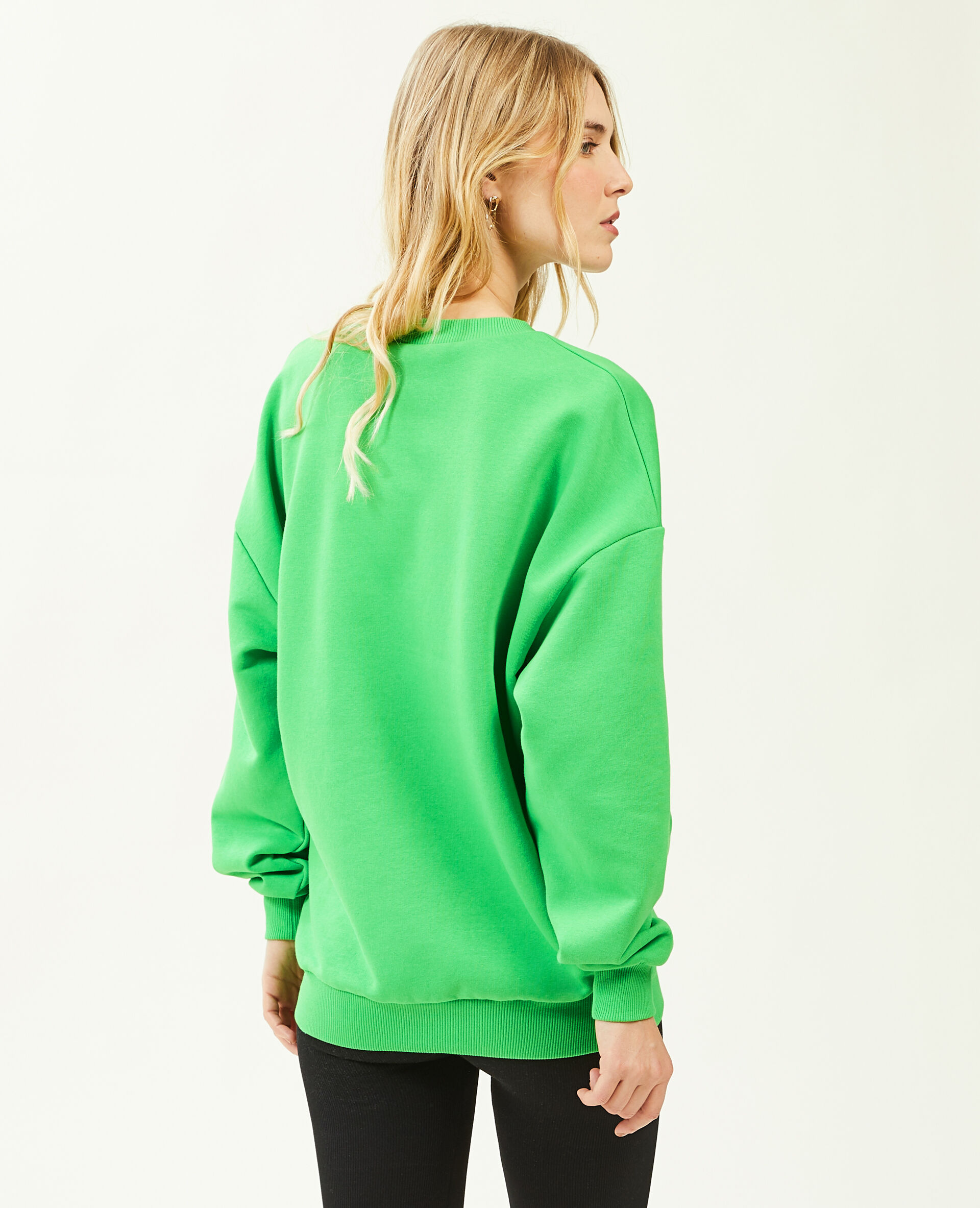 Sweat col rond oversize - Vert