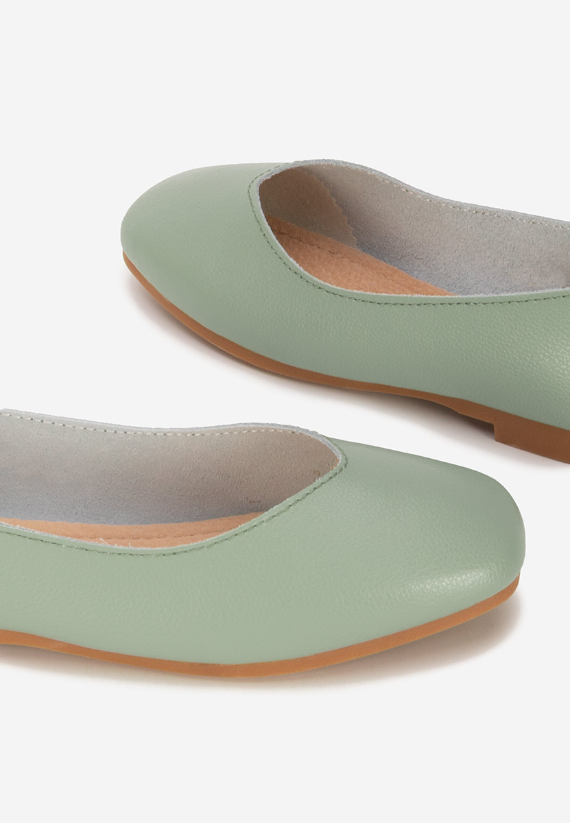 Ballerines en cuir vert Gabiela