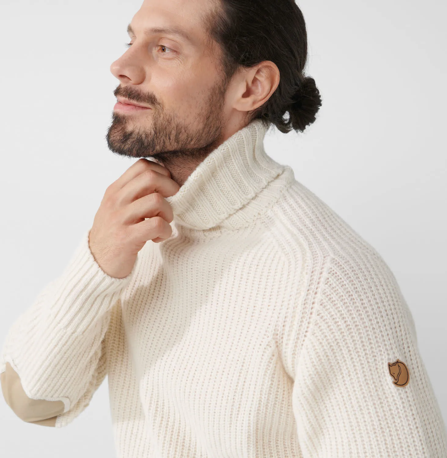Fjällräven Men's Övik Roller Neck Sweater Chalk White