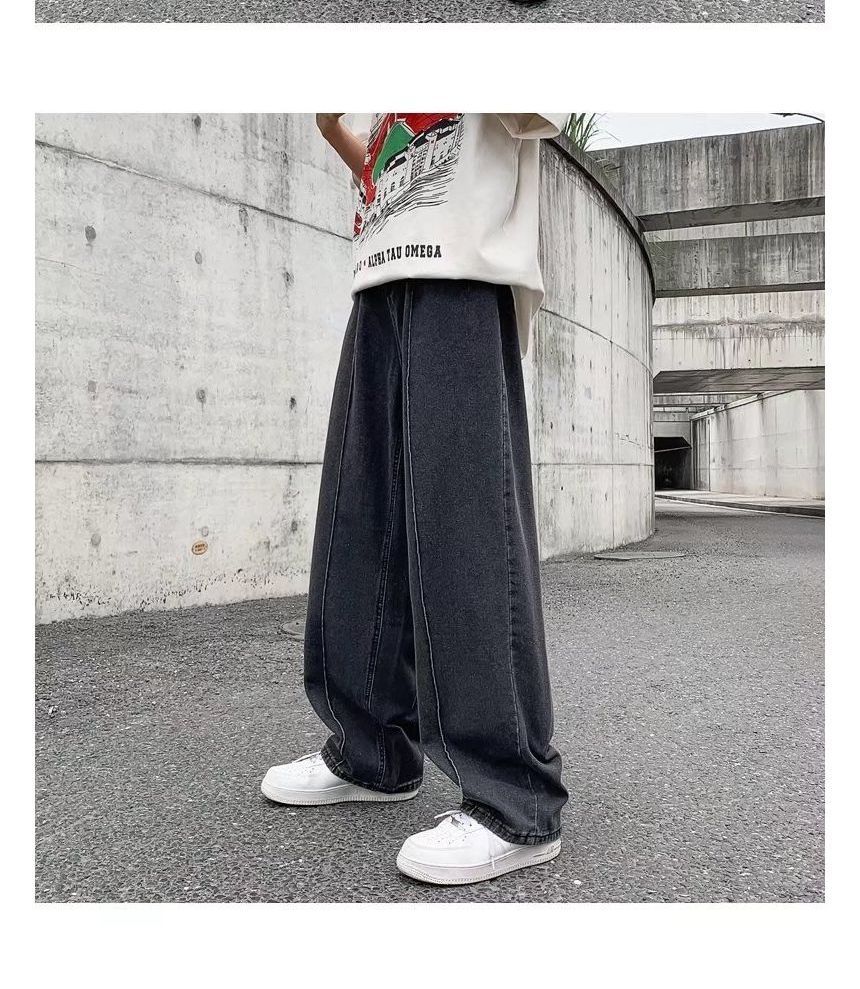 Urtishia - High-Waist Wide-Leg Jeans