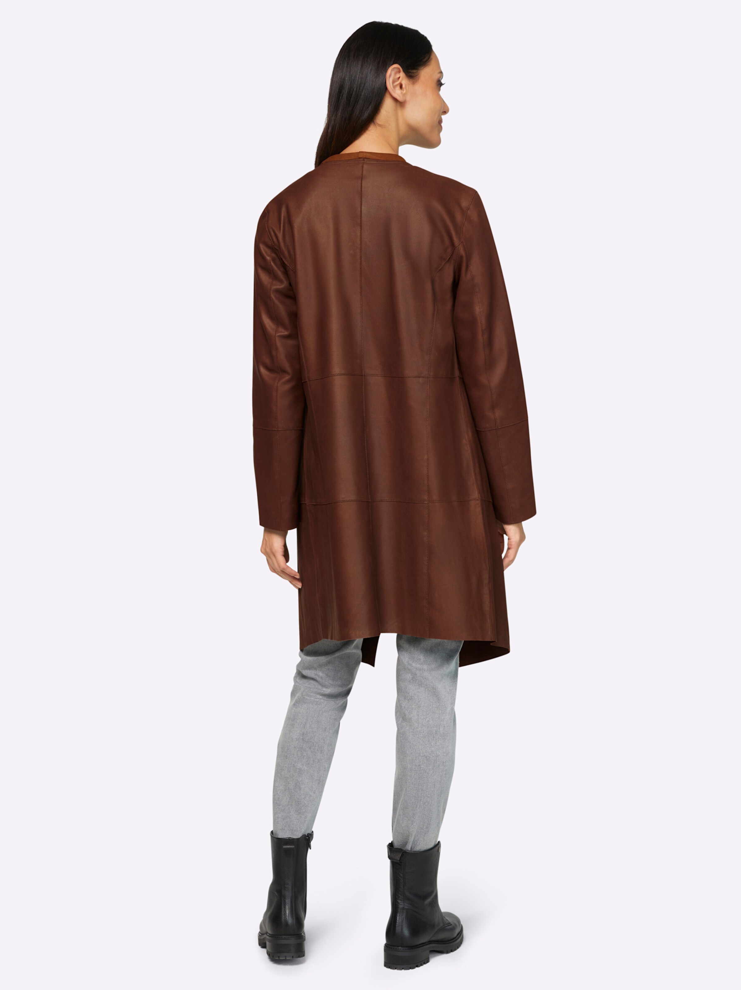 heine Leder-Jacke in rotbraun