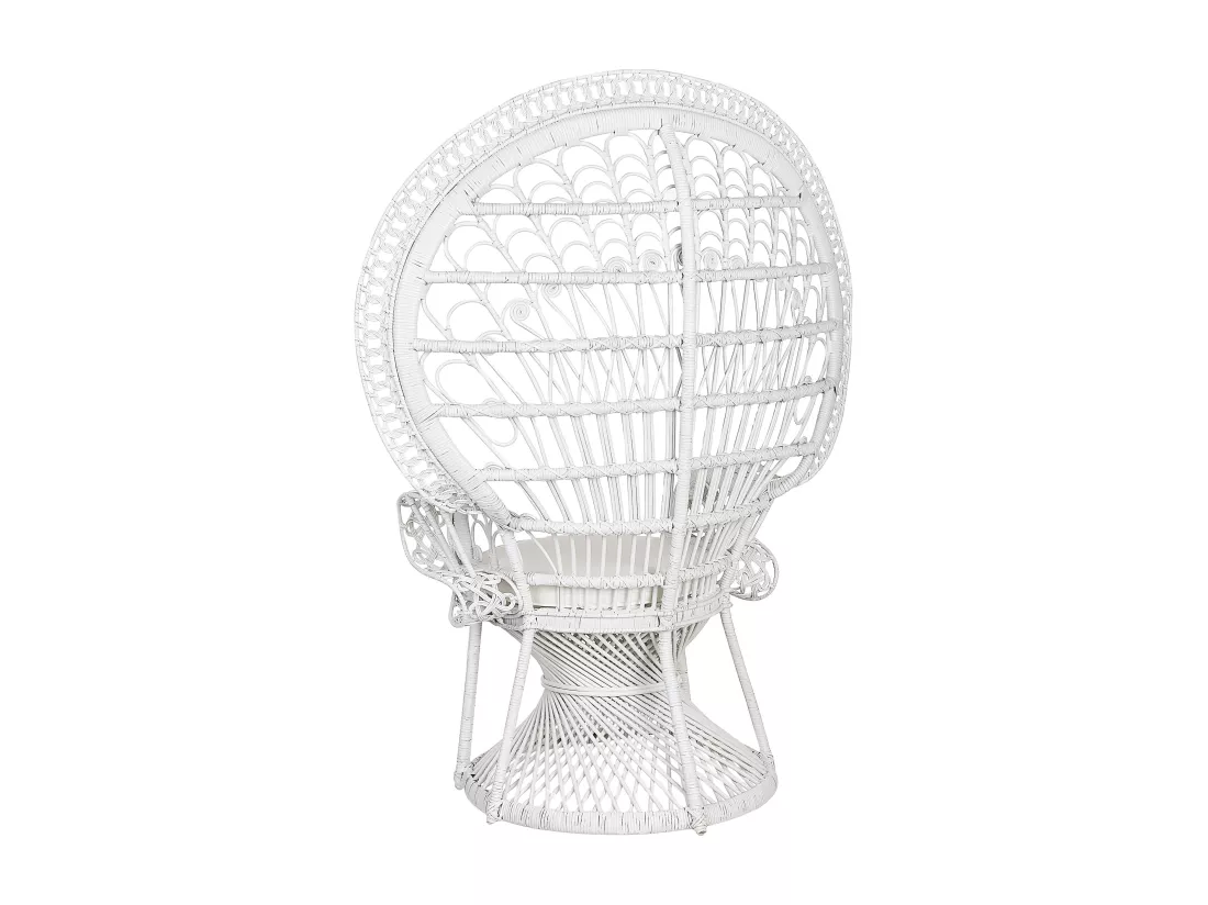 Chaise paon EMMANUELLE Rotin Blanc
